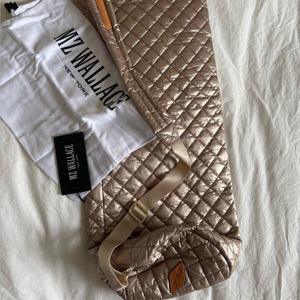 NWT MZ Wallace Yoga Matt Bag, Quilted Rose Gold Metal - Picture 6 of 8